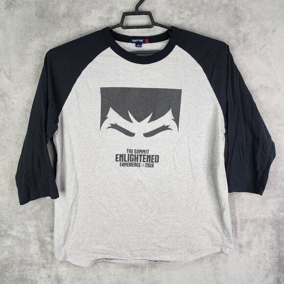 Mens Sport-Tek Shirt Black & Gray The Summit Enlightened Experience Raglan XL - Picture 2 of 8